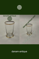 Holmegaard Ida Sodavandsglas / Vandglas med guld på stilk, rand og fod