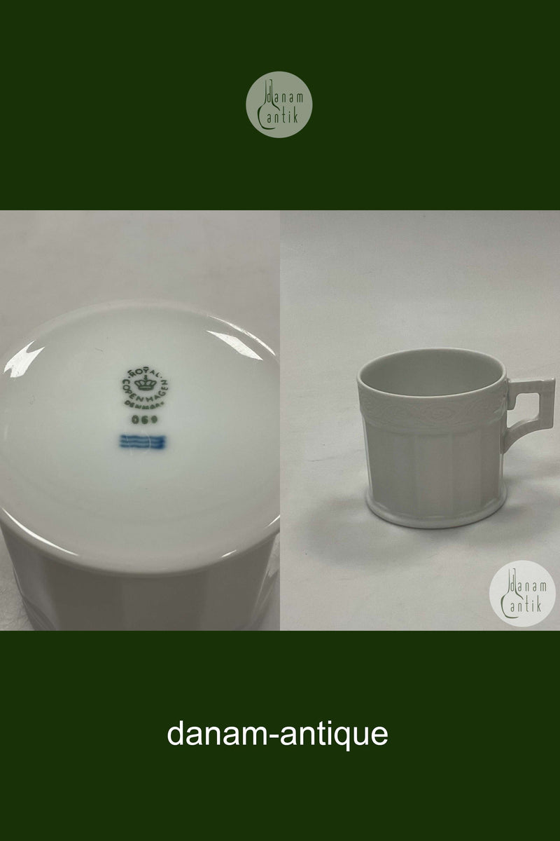 Royal Copenhagen Hvid Vifte Kaffekop No. 11572