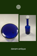 Holmegaard Kunstglas Vase / Flaske af Otto Brauer i blå farve