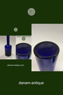 Holmegaard Kunstglas Vase / Flaske af Otto Brauer i blå farve