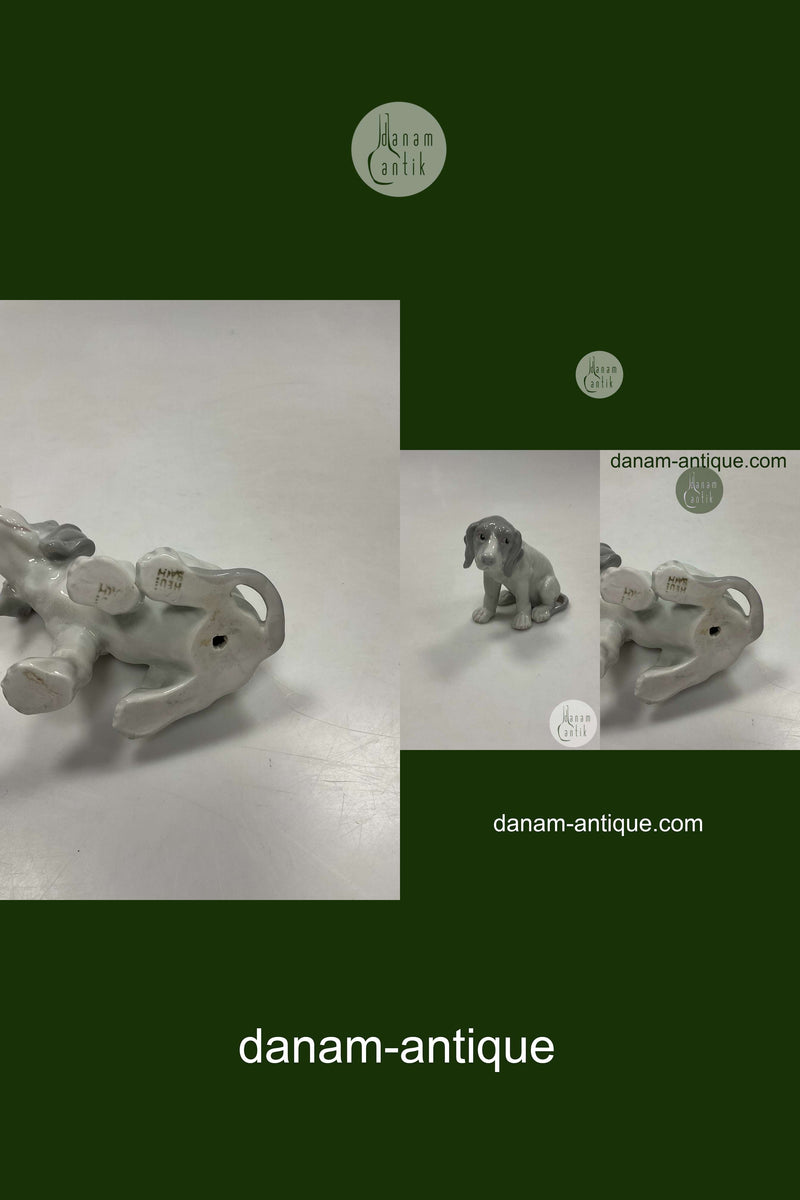 Heubach Porcelæn Figur af Hund