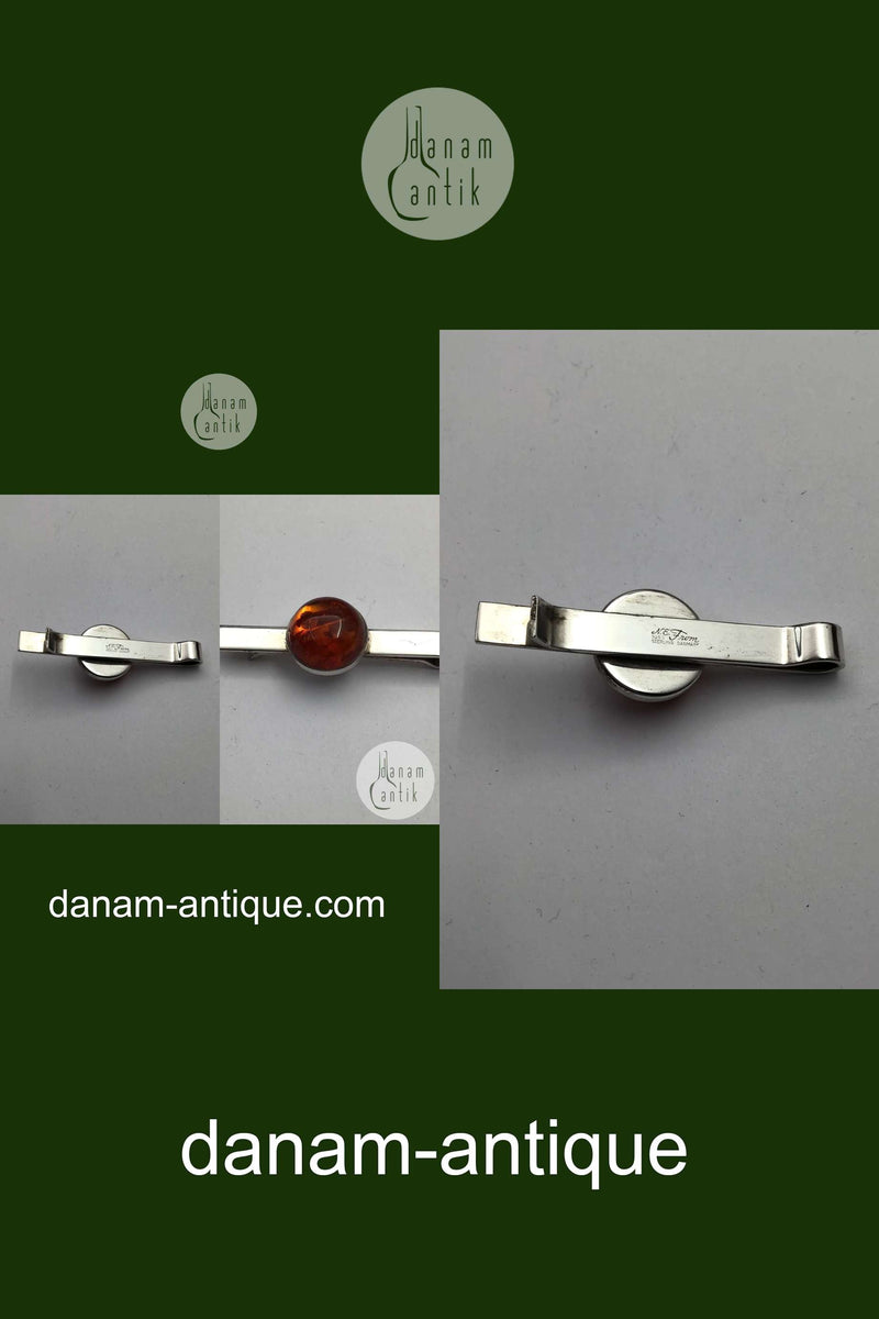 Niels Erik From Sterling Sølv Slipsenål / Pengeclip (Rav)