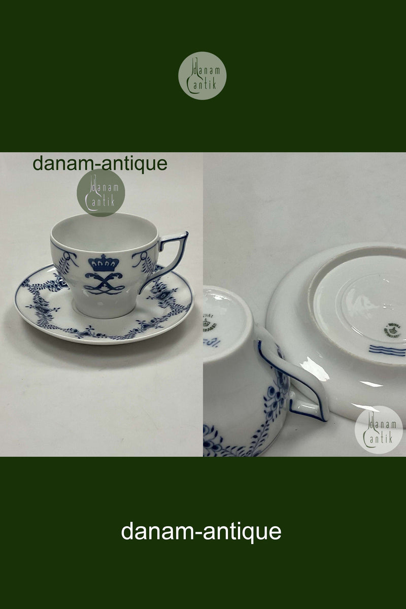 Royal Copenhagen Musselmalet Dronning Louise Kaffekop og underkop