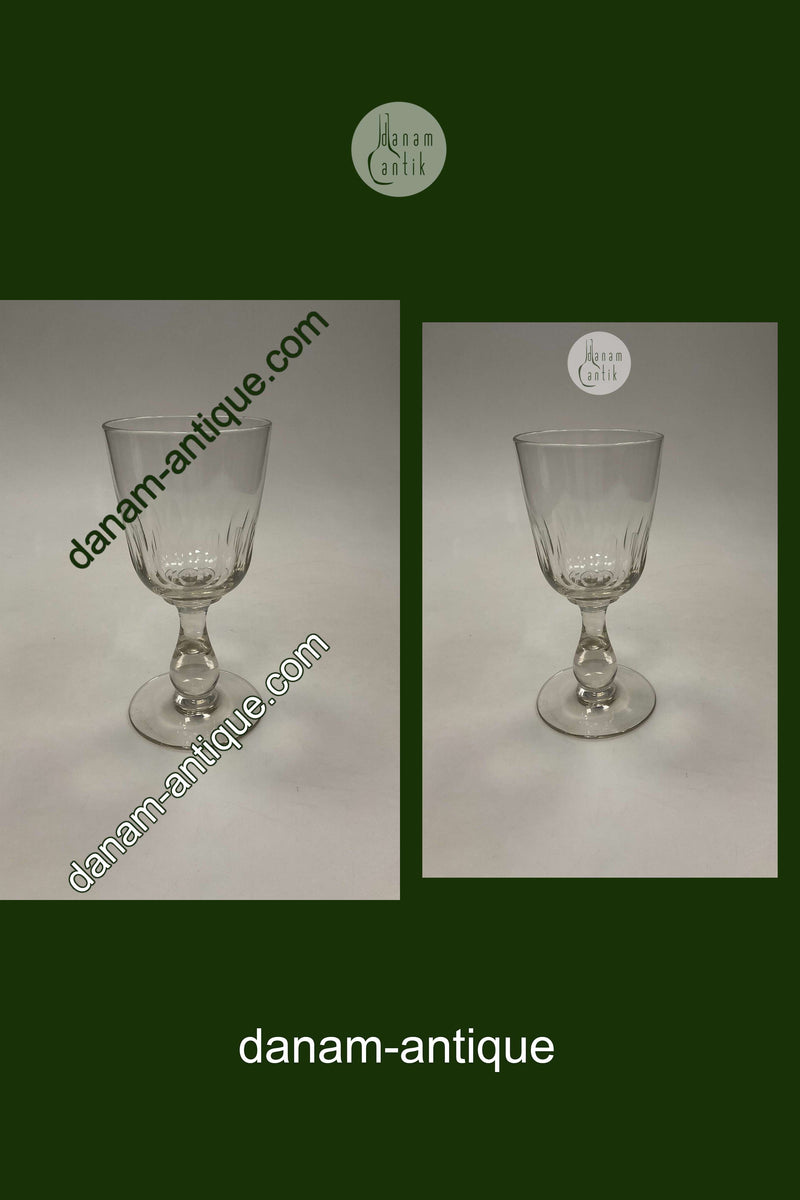 Holmegaard Edward Store Rødvinsglas Olivenslebet med Balusterstilk