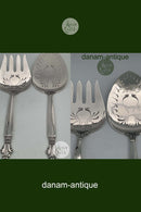 Georg Jensen Sterling Sølv Dronning Fiske - servingssæt Gaffel og Spade No. 231