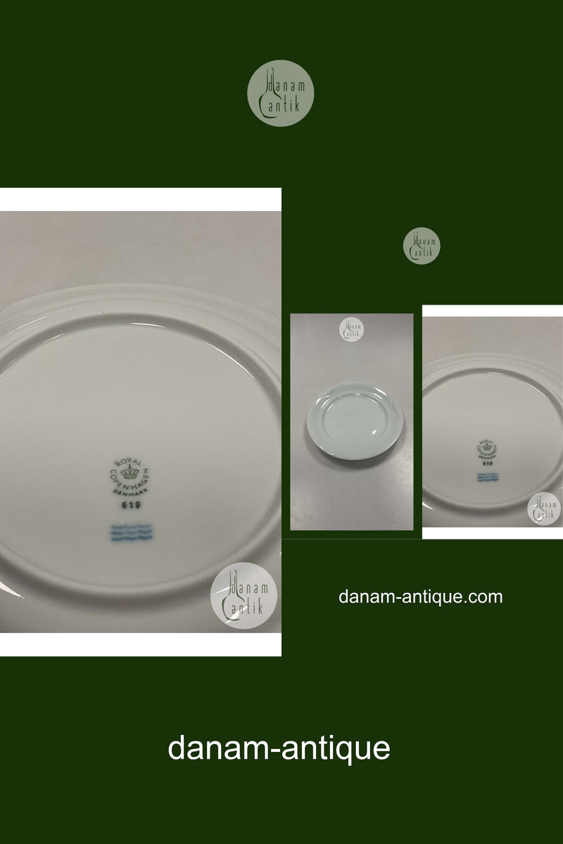 Royal Copenhagen Hvid Magnolia med uglasseret relief Dessert tallerken No 619