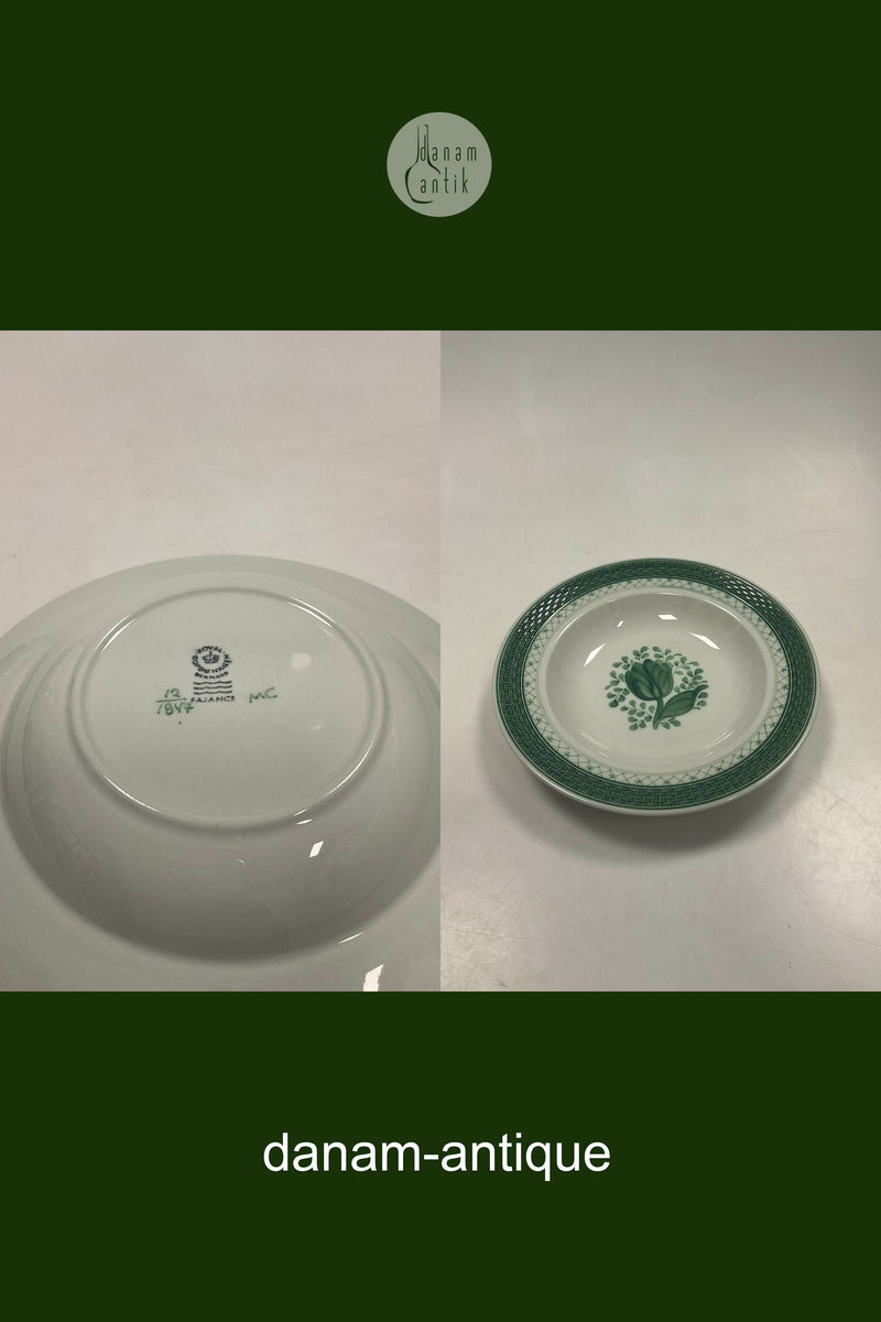 Royal Copenhagen Grøn Tranquebar Dyb Tallerken No 1847