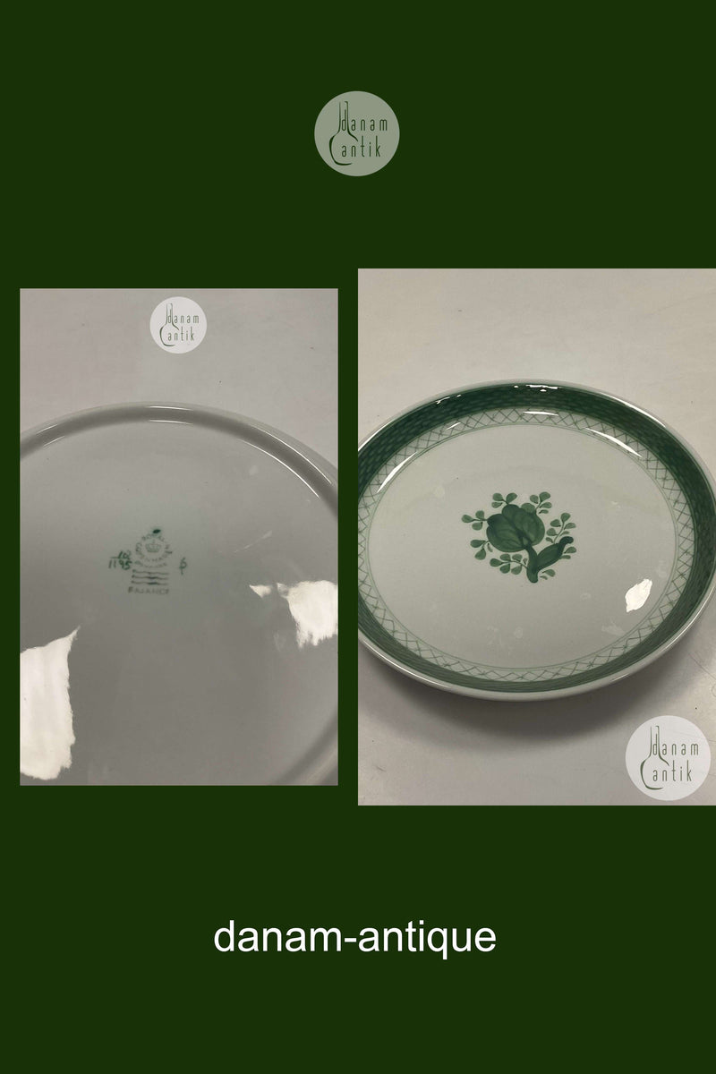 Royal Copenhagen Grøn Tranquebar Rundt Fad No. 1195