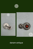 Tidlig Georg Jensen Manchetknap med rød Sten No. 14