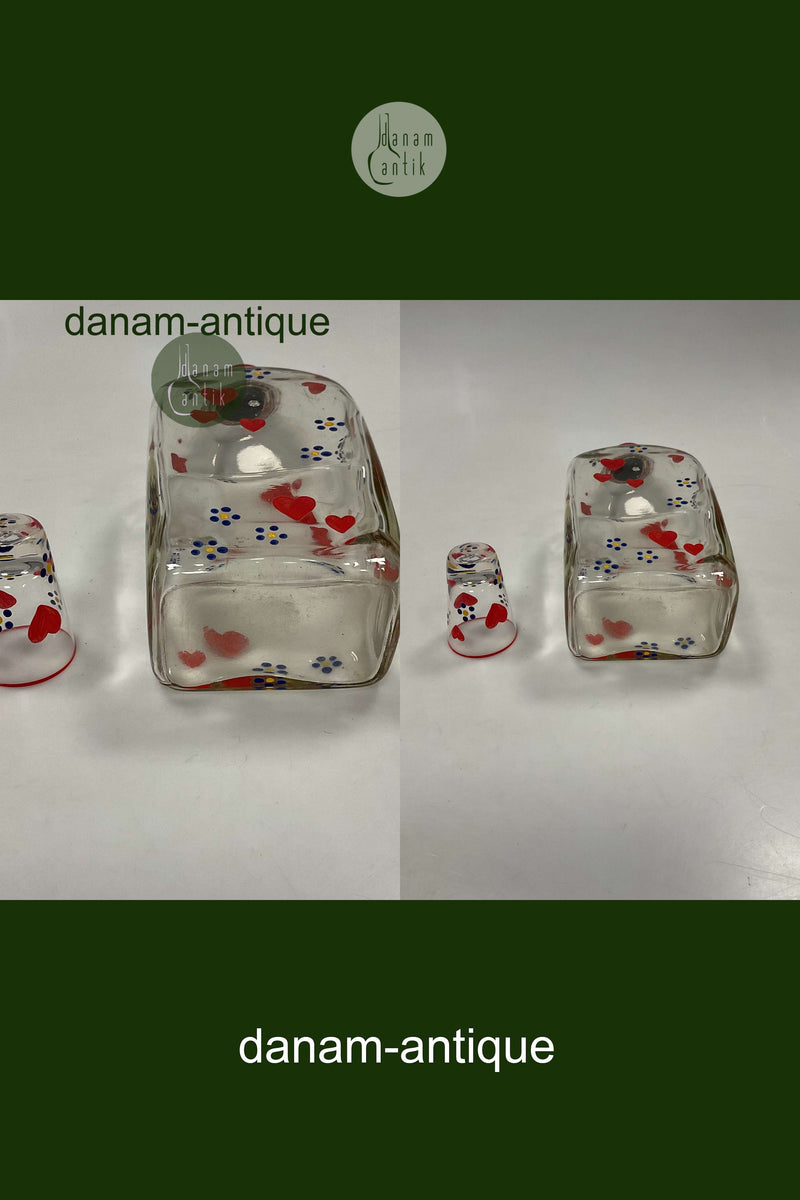 Holmegaard Jacob Bang Kantineflaske med 1 glas Hjerter