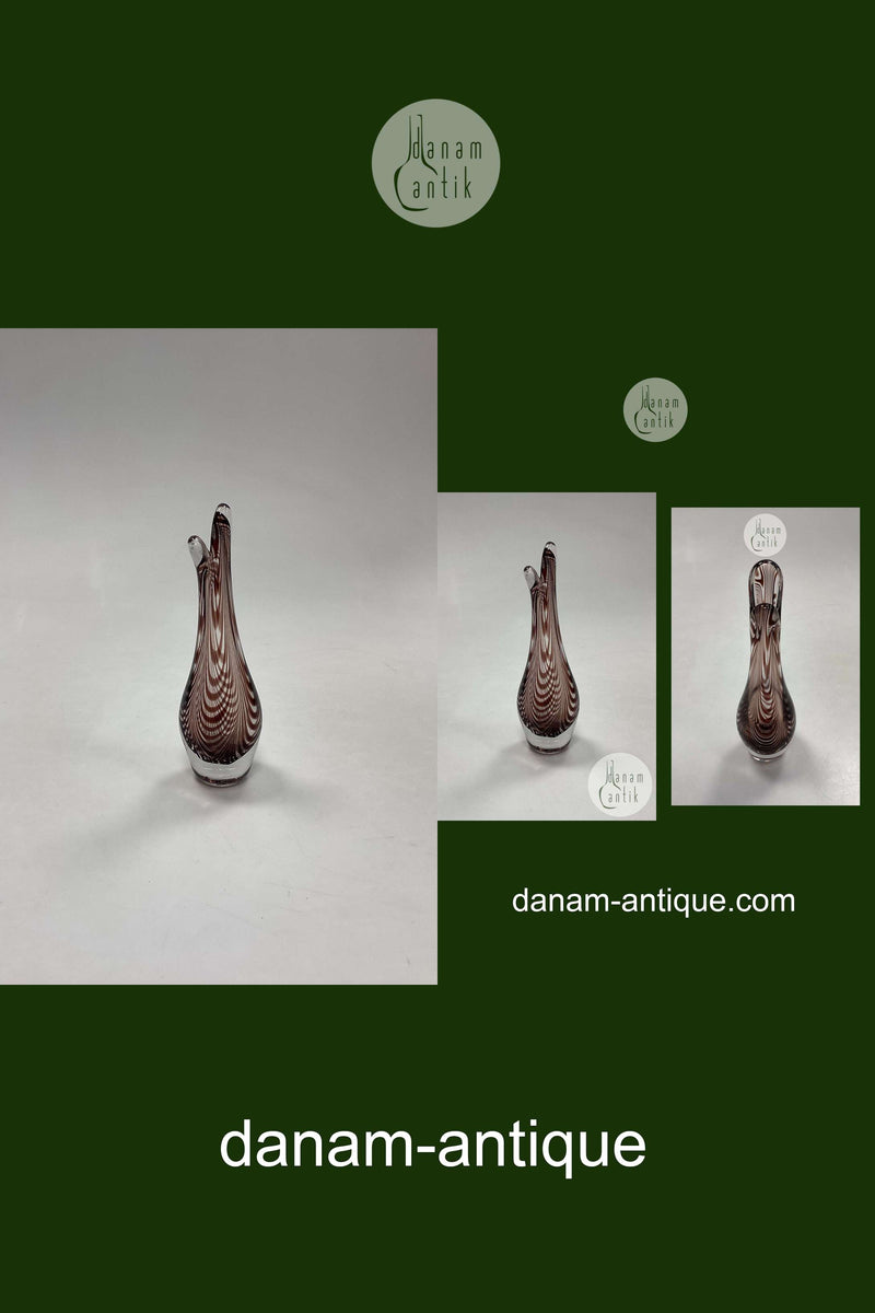 Holmegaard Duckling / Næb-Vase med mørkelilla guirlander