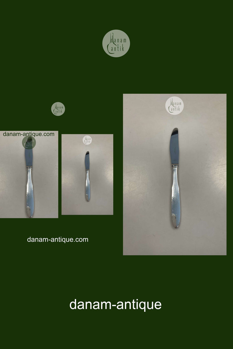 Georg Jensen Sølvplet Mermaid Spisekniv med langt skaft