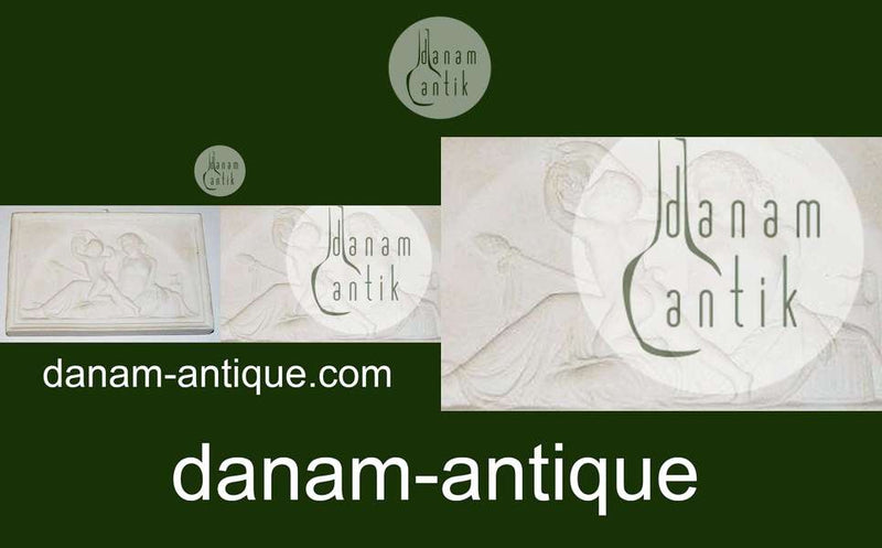 Royal Copenhagen Bisque Plate Bacchan female holds grapes up for a little faun No 85