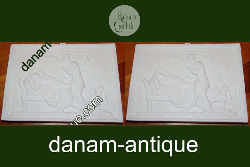 Bing & Grøndahl Biscuit Platte Psyche nærmer sig med Lampen til den sovende Amor No 79