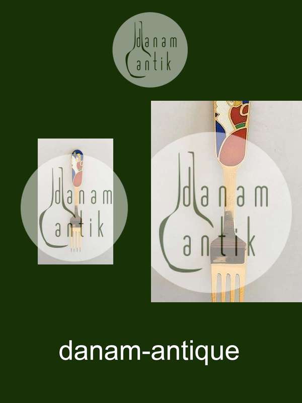 A. Michelsen 1989 Julegaffel Forgyldt Sterling Sølv med Emalje