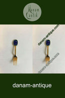 A. Michelsen 1987 Julegaffel Forgyldt Sterling Sølv med emalje