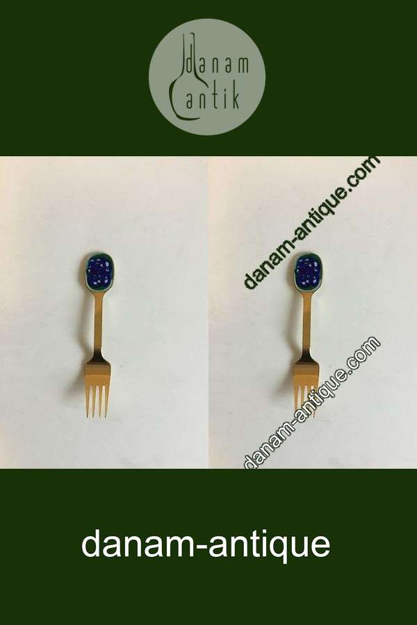 A. Michelsen 1987 Julegaffel Forgyldt Sterling Sølv med emalje