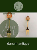 A. Michelsen 1971 Julegaffel Forgyldt Sterling Sølv med Emalje