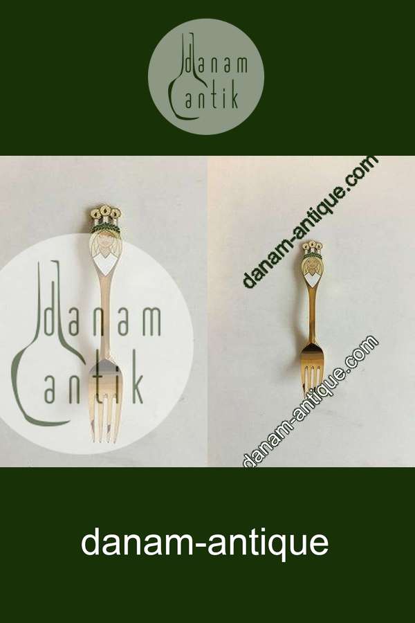 A. Michelsen 1959 Julegaffel Forgyldt Sterling Sølv med Emalje