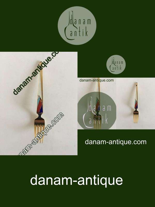 A. Michelsen Julegaffel 1958 Forgyldt Sterling Sølv og Emalje.