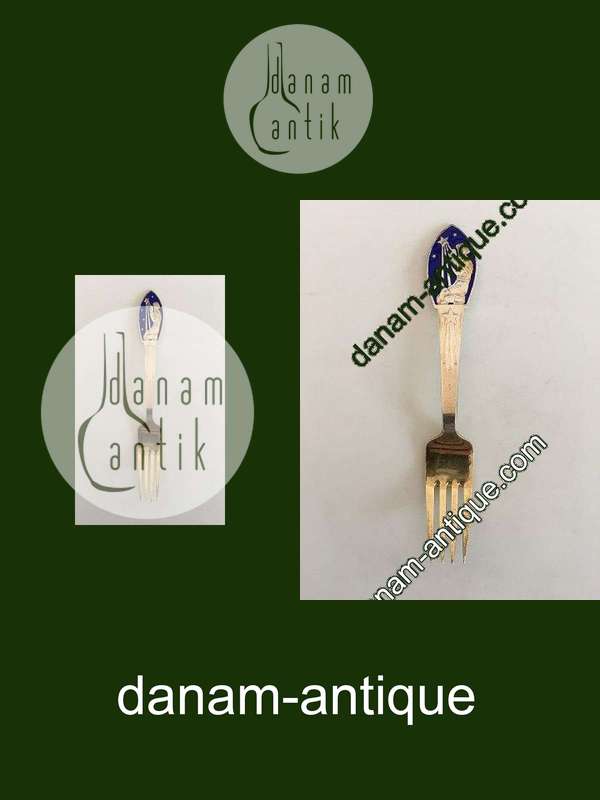 A. Michelsen 1935 Julegaffel Forgyldt Sterling Sølv med Emalje