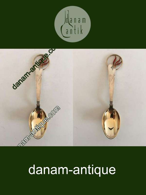 A. Michelsen 1933 Juleske Forgyldt Sterling Sølv med Emalje