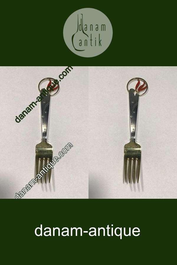 A. Michelsen 1933 Julegaffel Forgyldt Sterling Sølv med Emalje