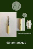 Gaffel af stål med benskaft