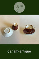 Carl Tielsch / Altwasser Dark red Coffee cup with gold. From 1875-1909