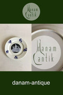 Aluminia Porcelænstallerken med litografisk blåt trykt Thorvaldsens motiv. Ca. 1880