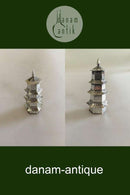 Sterling Silver Salt/Pepper shaker as a Chinese Tower