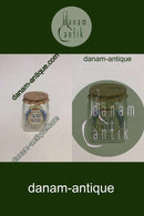 Holmegaard  Apotekerflasken, krukke med tekst "GRANUI HOMIN"  fra 1988