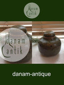 Bing & Grondahl Stoneware Vase with lid by Valdemar Pedersen in nice green glaze