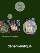 Georg Jensen Sterling Silver Salt Cell Acorn with green enamel No 741