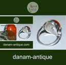 1933-1944年乔治-延森纯银戒指，带琥珀的老款，编号51