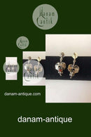 Georg Jensen Sterling Silber Jahr Ohrring von 1996 mit rotem Stein