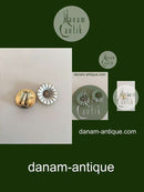 Anton Michelsen Daisy/Marguerite Earclips in gilded Sterling Silver and Enamel