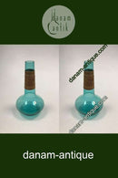 Kastrup Glasværk Opaline form Grøn Karaffel m/omviklet bambus uden prop