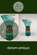 Kastrup Glasværk Opaline form Grøn Kande m/omviklet bambus.