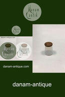 Kastrup Glassworks Opaline Mustard Cup with Lid of Teak