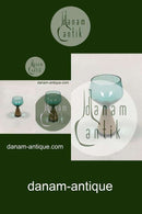 Kastrup Glasværk Opaline form Grønt Likørglas med Bambusbevikling