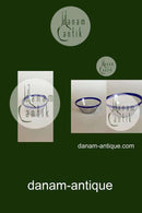 Ymerskål i glas med blå kant