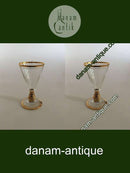 Holmegaard Ida Snapseglas med optiske striber og guld