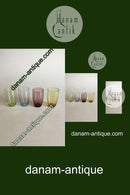 Holmegaard 4 Soda Glasses in blue, green, yellow and purple 