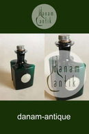 Holmegaard Hiverten af grønt glas med Plakette af Tin fra Just Andersen