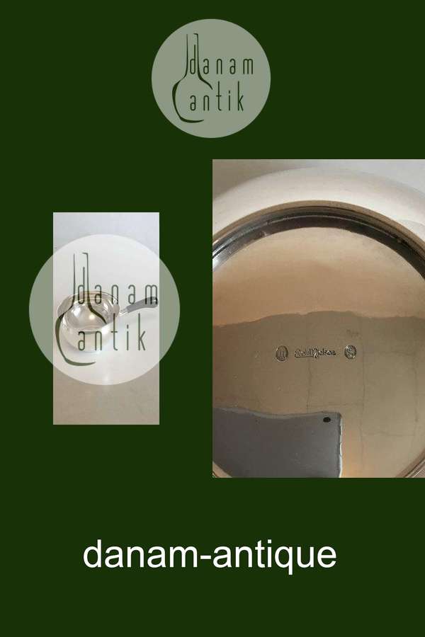 Evald Nielsen Sølv Kasserolle med skaft af træ