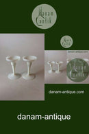 A pair of white "Amager / Twist" Candlesticks from Kastrup Glassworks