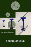 Kastrup Glasværk Amager/Twist Høj kongeblå Lysestage med snoet stilk