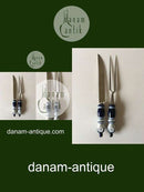 Rosenthal Blå Bjørn Wiinblad Siena Forskærer Sæt i Keramik og Rustfrit Stål