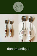 Bjørn Wiinblad Rosenthal Siena Porcelæn og stainless Salat Bestik, Brun